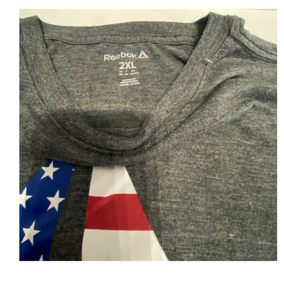 Reebok Delta Flag USA Tee Gray for Men Size 2XL - Picture 2 of 5